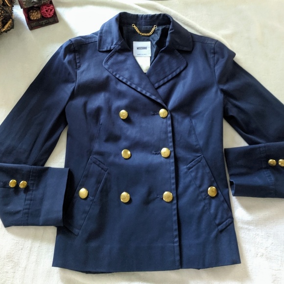 Moschino Jackets & Blazers - Moschino Vintage Navy Gold Button Fitted Blazer Sm